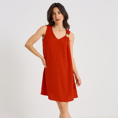 Robe courte fluide détail bijou GRAIN DE MALICE