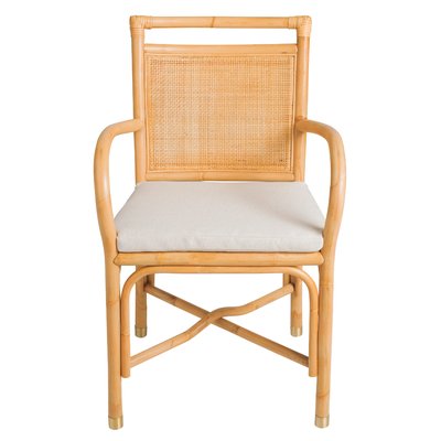Fauteuil de table rotin et lin RIVIERA KOK