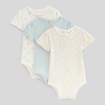 Lot de 3 bodies manches courtes unis en coton BIO BOUT'CHOU