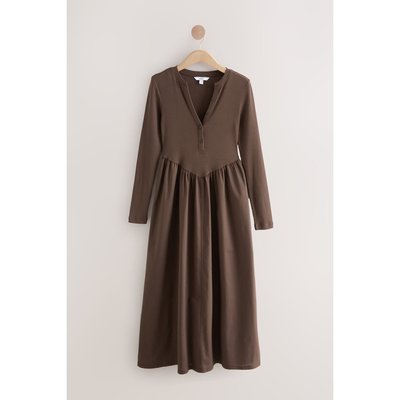 Robe mi-longue cintrée en jersey mélangé NEXT