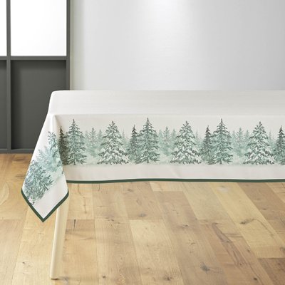 Nappe Rectangle Infroissable Christmas Sapins Imprimé Antitache DOUCEUR D'INTÉRIEUR