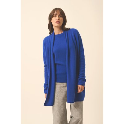 Gilet Long Ouvert Col Châle Outremer Maddie JUST CASHMERE