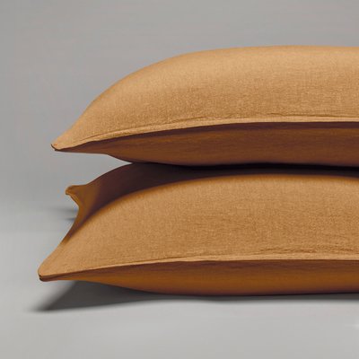 Taie d'oreiller pur lin lavé français MILANO MARRON COTTON & CO