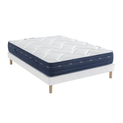 Ensemble matelas ressorts et mémoire de forme, sommier Lune et pieds Rêve 500 SOMEO