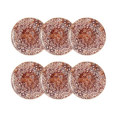 Lot de 6 assiettes plates en grès 26cm, FOLLY NOVASTYL