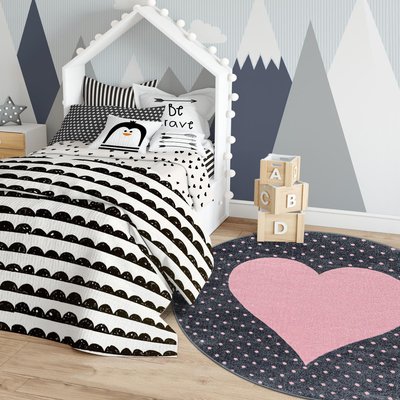 Tapis enfant tissé PINKAR UN AMOUR DE TAPIS