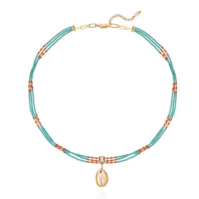 Collier ajustable multirang avec perle et pendentif central NYMPHE HIPANEMA