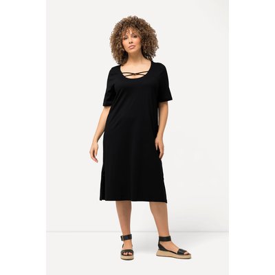 Robe trapèze en jersey. Décolleté rond et ULLA POPKEN
