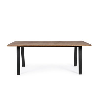 Table de jardin rectangulaire en bois et métal L200 8 personnes - OLERON HELLIN, DEPUIS 1862