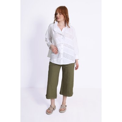 Chemise en popeline blanche avec coton brodé JEAN-MARC PHILIPPE