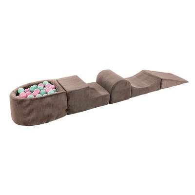 Aire De Jeux en Mousse avec Piscine à Balles, VELOURS COTELE MEOW BABY