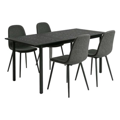 Ensemble de table à manger extensible à allonge avec 4 chaises, BARICHARLTON MEUBLES COSY