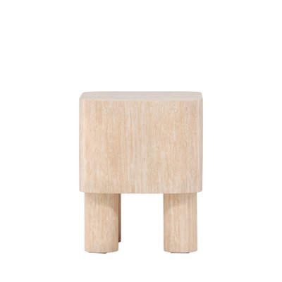 Table d'appoint carrée effet travertin  - KLIROU VENTURE HOME