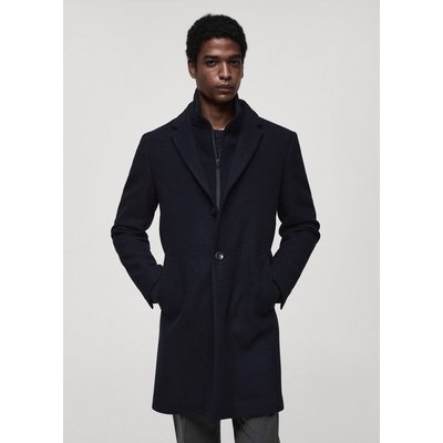 Manteau laine col amovible MANGO MAN