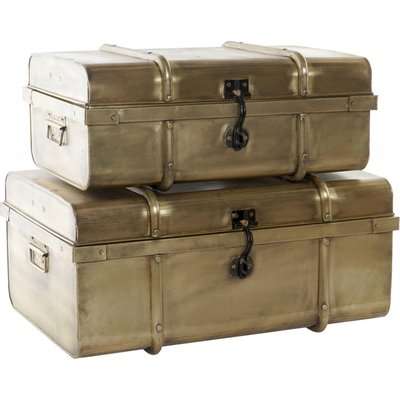 Boîtes de rangement en métal (lot de 2) Vintage RECOLLECTION