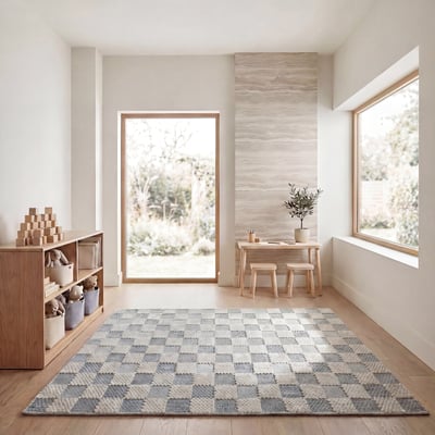 Tapis lavable MUTED CHECKERBOARD FLAIR RUGS