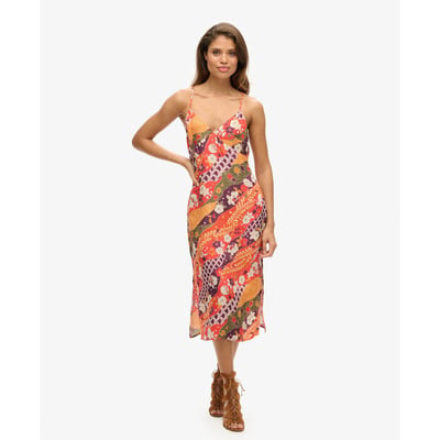 Robe caraco mi-longue imprimée à enfiler SUPERDRY