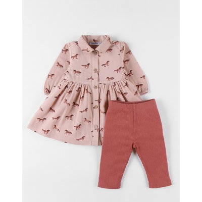 Lot t-shirt + legging, jersey côtelé NOUKIE'S