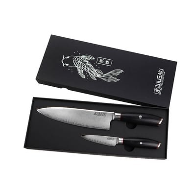 Coffret 2 couteaux chef + office Fujiko Black 10Cr WUSAKI