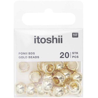 Itoshii pack 20 perles ponii ronde dore RICO DESIGN
