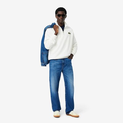 Sweater met rits in molton, losse pasvorm LACOSTE
