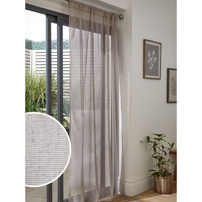 Voilage transparent à empiècements effet lin NEXT