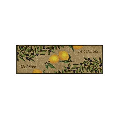 Paillasson tissé motif floral LE CITRON UN AMOUR DE TAPIS