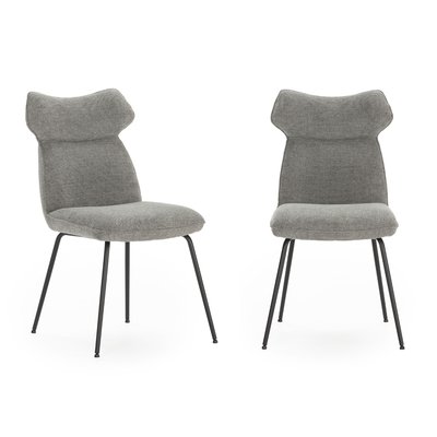 Lot de 2 chaises en tissu avec pieds en métal noir L47 cm - DARA CALICOSY