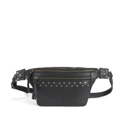 Sac pieces cuir noir La Redoute