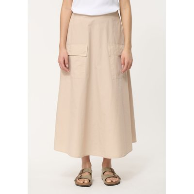 Jupe midi beige en popeline de coton HUMILITY