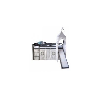 lit mezzanine avec toboggan tour echelle et rideau etoiles HOMESTYLE4U