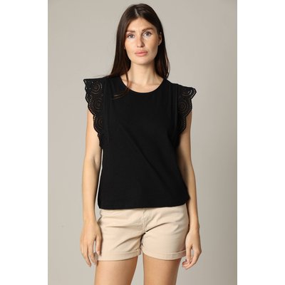 Blouse en coton et lin avec détails ajourés AZIANA DEELUXE