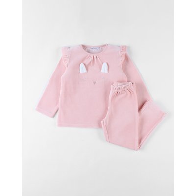 Pyjama en velours côtelé rose, lapin NOUKIE'S