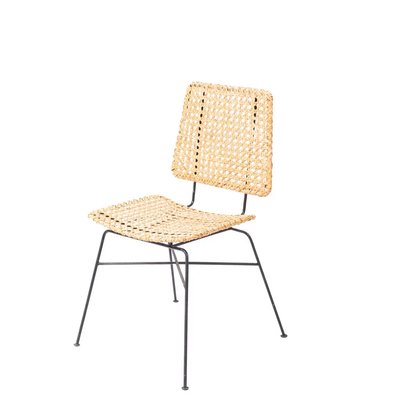 Chaise de salon en rotin et métal GUSTAVE HYDILE