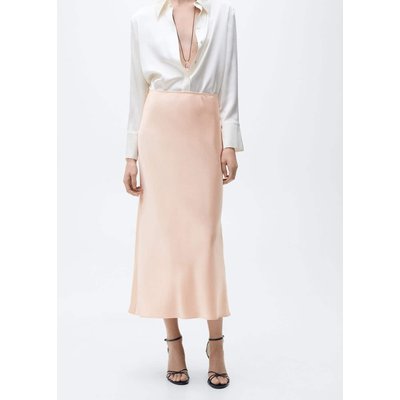 Jupe midi satinée MANGO
