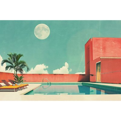 Tableau Mural Ambiance Piscine Rétro ARCHITECTURE CEANOTHE