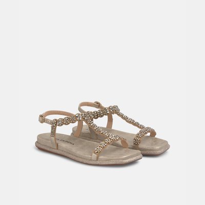 Sandales plates avec détail de strass sur le cou-de-pied ALMA EN PENA