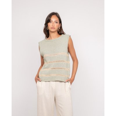 Pull Sans Manches Rayures Fil textile Kavia DONA LISA