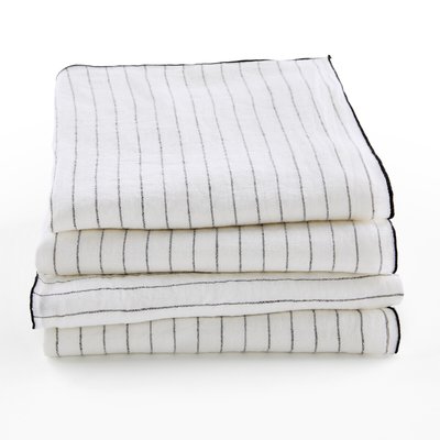 Set of 4 Victorine Striped 100% Washed Linen LA REDOUTE INTERIEURS