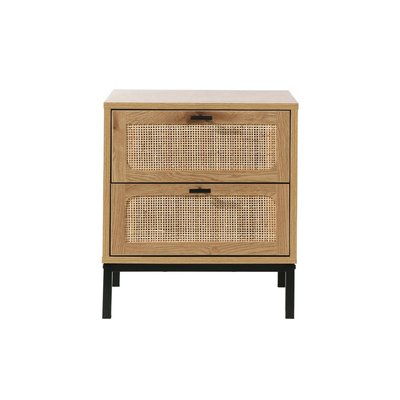 Chevet 2 Tiroirs avec Cannage Rotin H51cm - JAYA CALICOSY