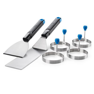 Set 2 ustensiles  pour plancha + 4 moules à oeuf NAPOLEON