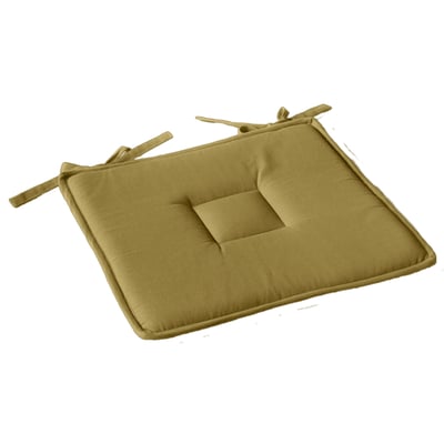 Galette de chaise plate en coton avec liens PANAMA TOILINUX