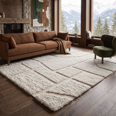 Tapis shaggy doux à relief graphique  ORGANIC TRAIT THE DECO FACTORY