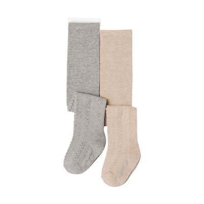 Lot de 2 paires de collants en maille torsadée VERTBAUDET
