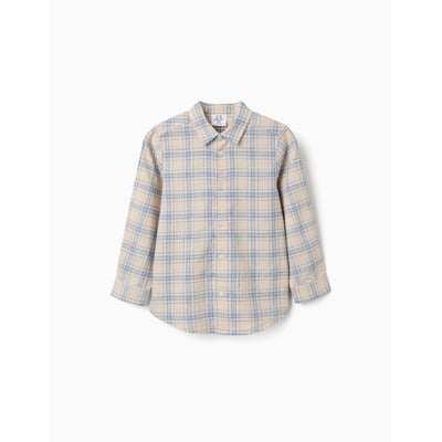Chemise à manches longues en coton à carreaux ZIPPY