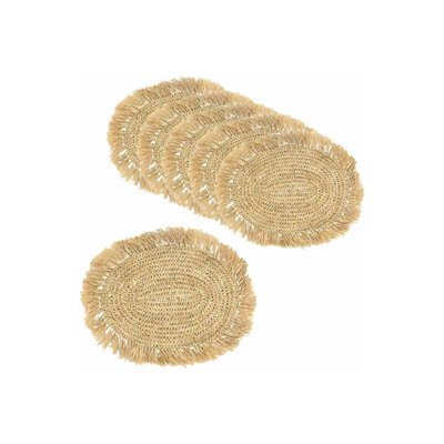 Set de table en raphia (Lot de 6) Ovale AUBRY GASPARD