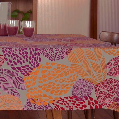 Nappe enduite carrée ou rectangle FEUILLES FLEUR DE SOLEIL