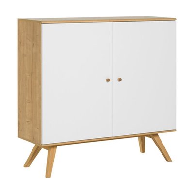 Buffet 2 portes et 6 étagères intérieures L120 cm - NATURE CALICOSY