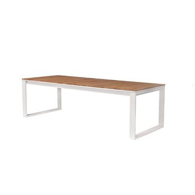 Table de jardin en aluminium et teck, COMO AU JARDIN DE CHLOÉ