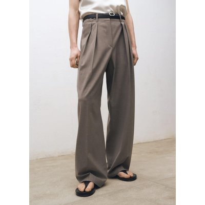 Pantalon costume wideleg laine mélangée MANGO